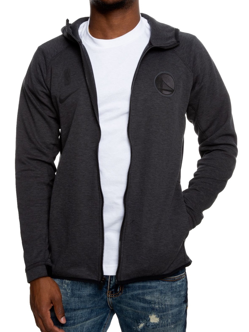 Nike Warriors Charcoal Grey Dri-Fit Full-Zip Hoodie